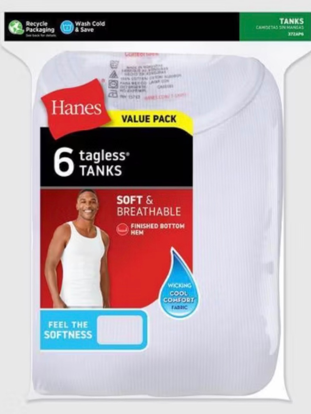 Hanes 6 pack tank tops size small or medium